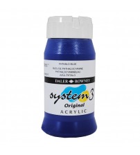Daler Rowney System3 500 ml Akrilik Boya 142 Phthalo Blue 